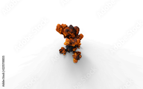 mushroom explosion, black with orange and yellow on a white background with no background 