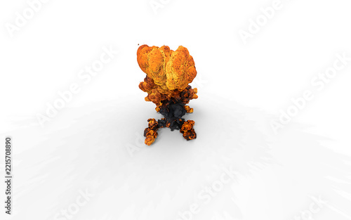 mushroom explosion, black with orange and yellow on a white background with no background 