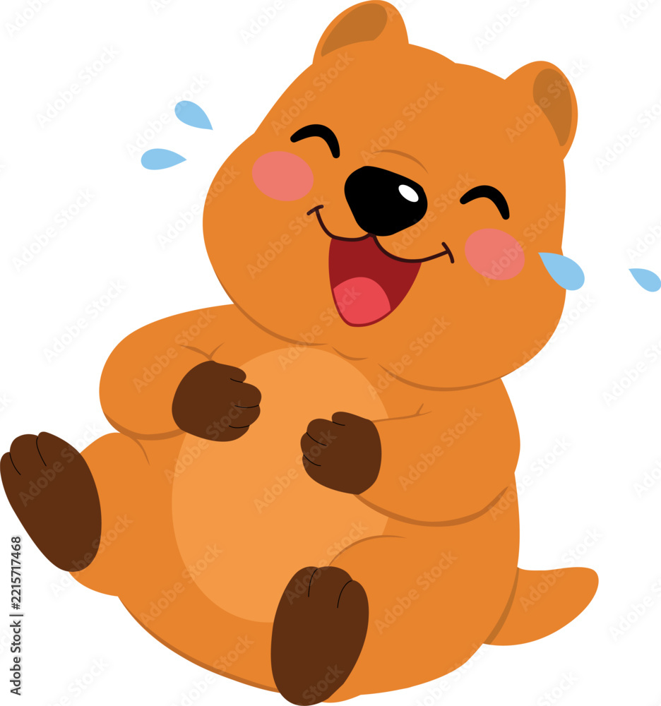 Fototapeta premium Laughing Quokka Character Showing Joy and Happiness
