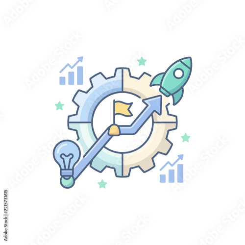 Business Growth and Innovation Vector Illustration