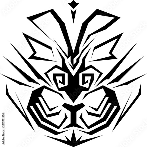 Zodiac bunny tribal style vector icon