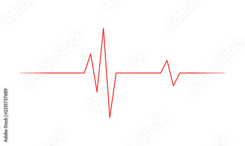 Red Heartbeat Line Heart Rate Pulse ECG EKG Monitor Line PNG Graphic Element
