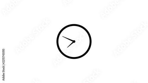 Minimalist clock animation showing fast passing time, seamless loop for business and productivity concepts