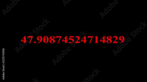 Digital counter display with rapidly increasing red numbers on black background, for data and analytics