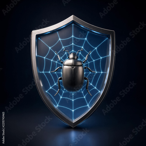 3D Malware Protection Shield with Bug