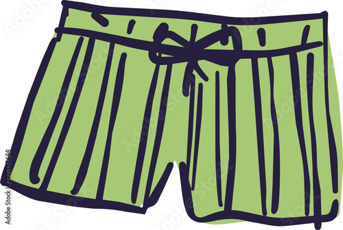 Striped Board Shorts Colorful Doodle Icon