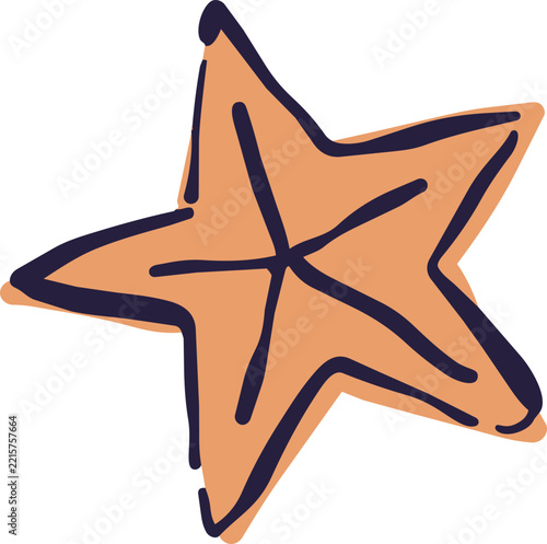 Starfish Colorful Doodle Icon