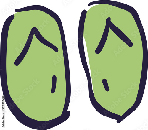 Pair of Flip-Flops Colorful Doodle Icon