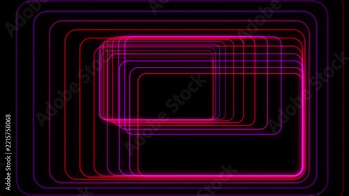 Abstract neon tunnel perspective motion with glowing magenta lines creating depth during digital exploration