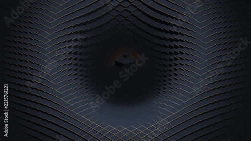 Abstract Ripples Expanding with Subtle Light Shifts in Dark Circular Patterns