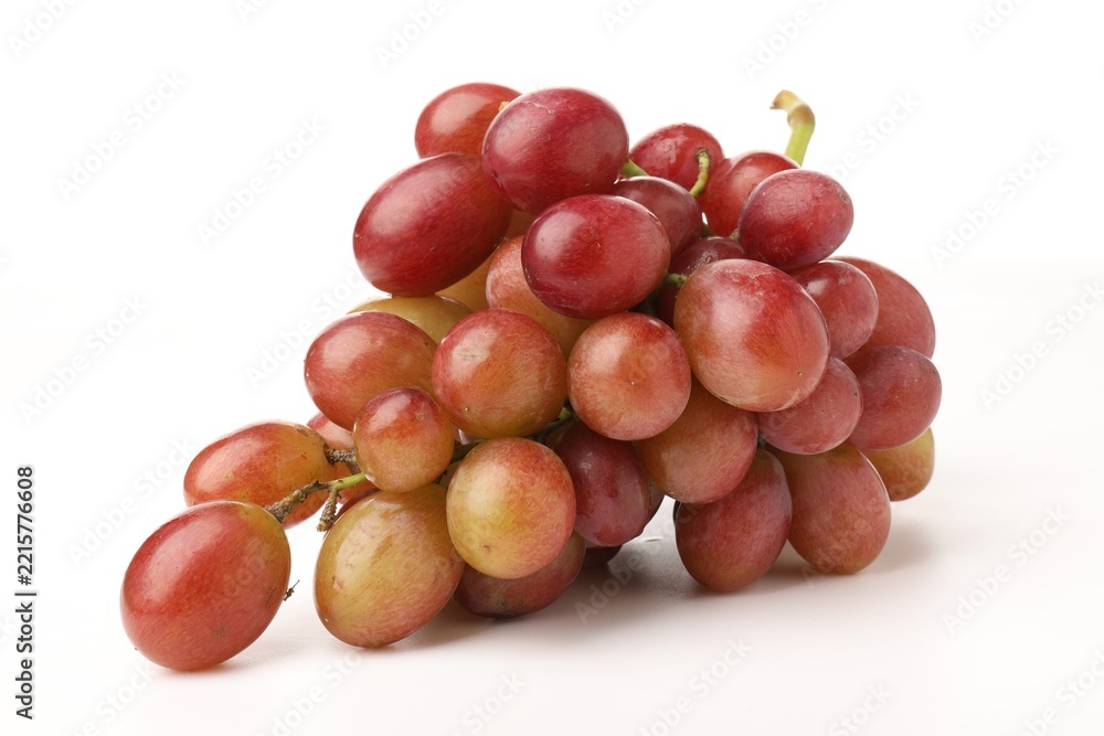 Fototapeta premium Bunch of fresh ripe grapes on white background