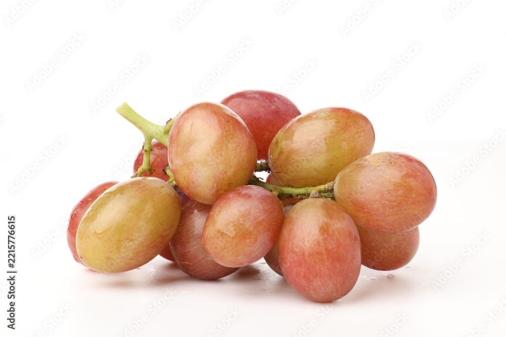 Naklejka premium Bunch of fresh ripe grapes on white background