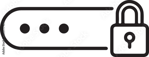 Secure chat message icon with lock symbol