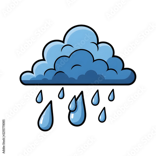 Rain cloud with falling droplets illustration