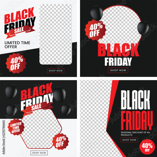Black Friday Sale Social Media Banner Template with Discount Offer
