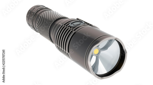 Obraz na plátně flashlight, black flashlight, tactical flashlight, electric torch, portable ligh