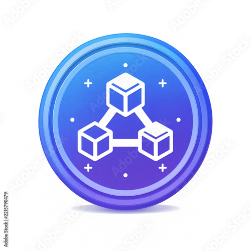 Blockchain Cryptocurrency Token Icon – Decentralized Network Graphic Design