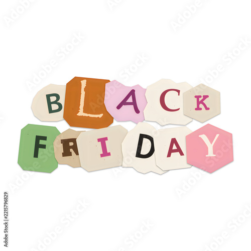 Colorful black friday wooden letter blocks