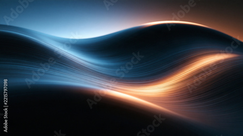 Abstract Flowing Wave Lines with Glowing Light Background