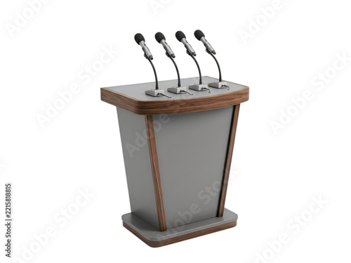 Podium with microphones for speeches
