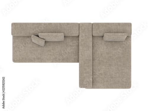 3d render modern sofa group on white background