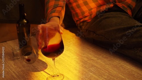 man alcoholic social problems concept sitting refusal of alcohol
