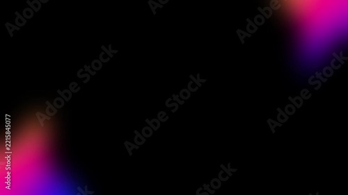 Abstract light leaks overlay, vibrant purple, pink blur glow and cinematic lens flare effect on black background
