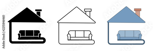 Interior set icon on white background