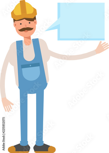 Labor Character and Speech Bubble
