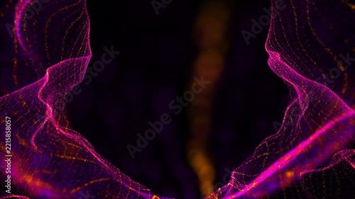 4K Golden and Magenta Flow Particles, Gold and Pink Particles, Particles Loop Background  UHD 
