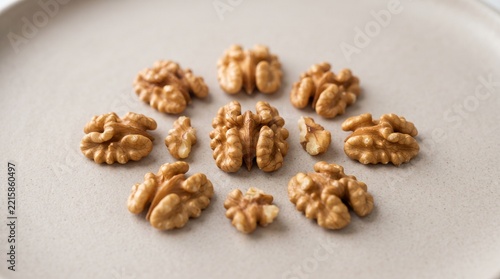 Shelled Walnuts with Detailed Natural Texture