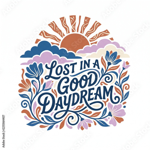 Lost in a good daydream t-shirt clipart isolated transparent