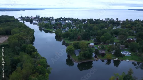 Aerial View of Erie Canal Entering Oneida Lake