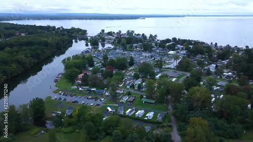 Aerial View of Erie Canal Entering Oneida Lake