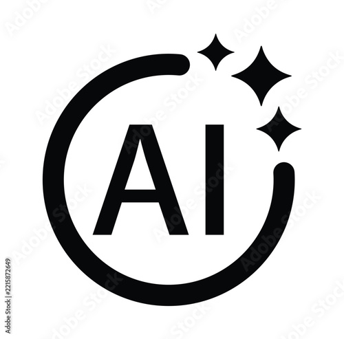 AI Artificial Intelligence Icon, vector illustration