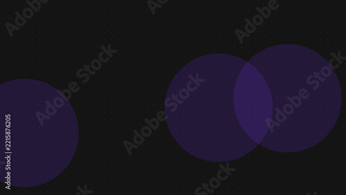 Abstract purple bokeh circles against dark background with copy space for design