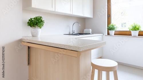 Refined Island Bar Design with Compact island bar with foldaway extension pale cabinets ligh