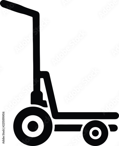 Simple flat vector illustration of a warehouse cargo hand truck dolly icon