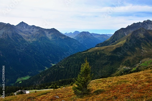 Austrian Alps - view from the cross on the Hausberg mountain near Kappl