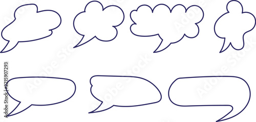 Set of hand drawn speech bubbles for comic design