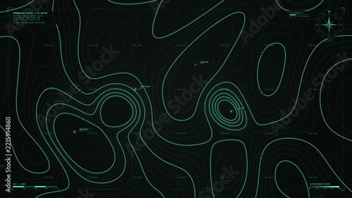 Topographic Contour Map Morphing Loop, Outdoor Brand Background, Hiking App Promo, Terrain Elevation Animation, 4K Seamless Canvas