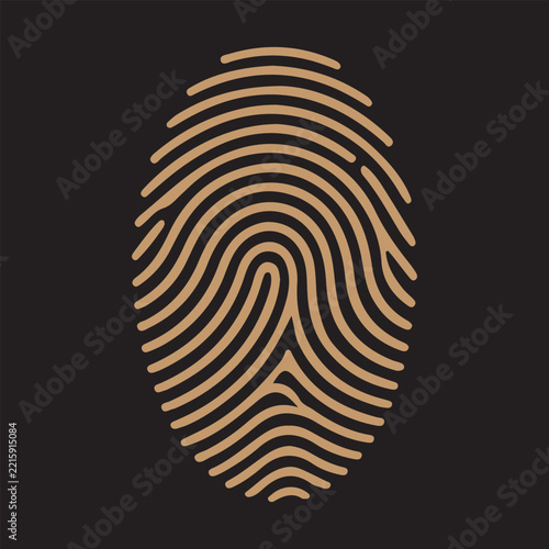 Fingerprint biometric identification vector illustration