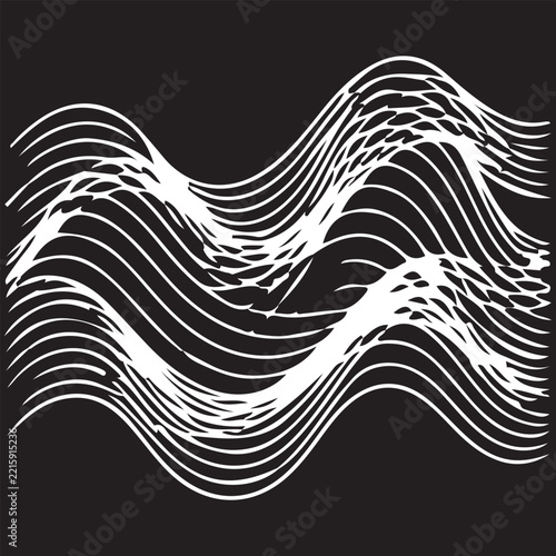 Abstract wavy lines and sound wave pattern vector illustration