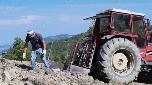 Agricoltura di Montagna, raccogliere i sassi a mano dai campi