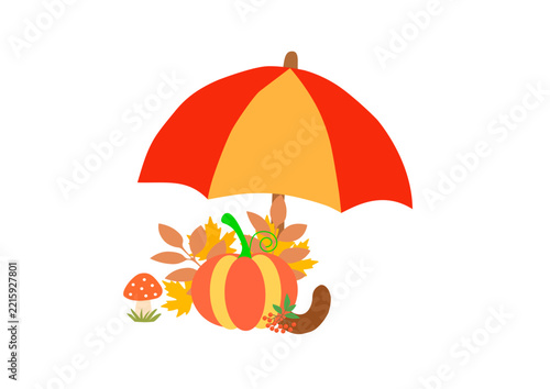 halloween pumpkin with leaves