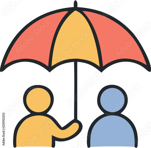 Umbrella Sharing Rain Protection and Peer Support Vector