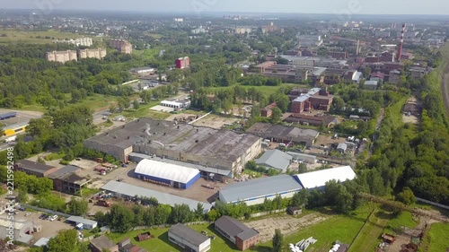 Klin industrial yard seen from an orbiting drone