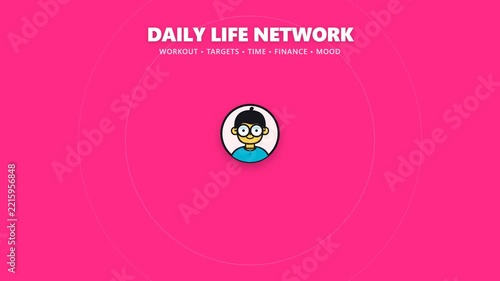 Daily life network interface with personal growth metrics and habit tracking