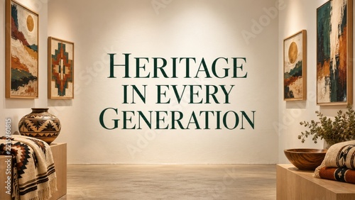 Heritage in Every Generation Lettering in a Warm Minimal Art Gallery