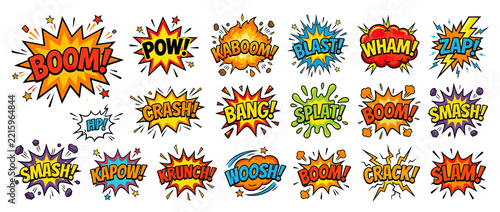 Comic Book Sound Effect Word Bubbles Isolated